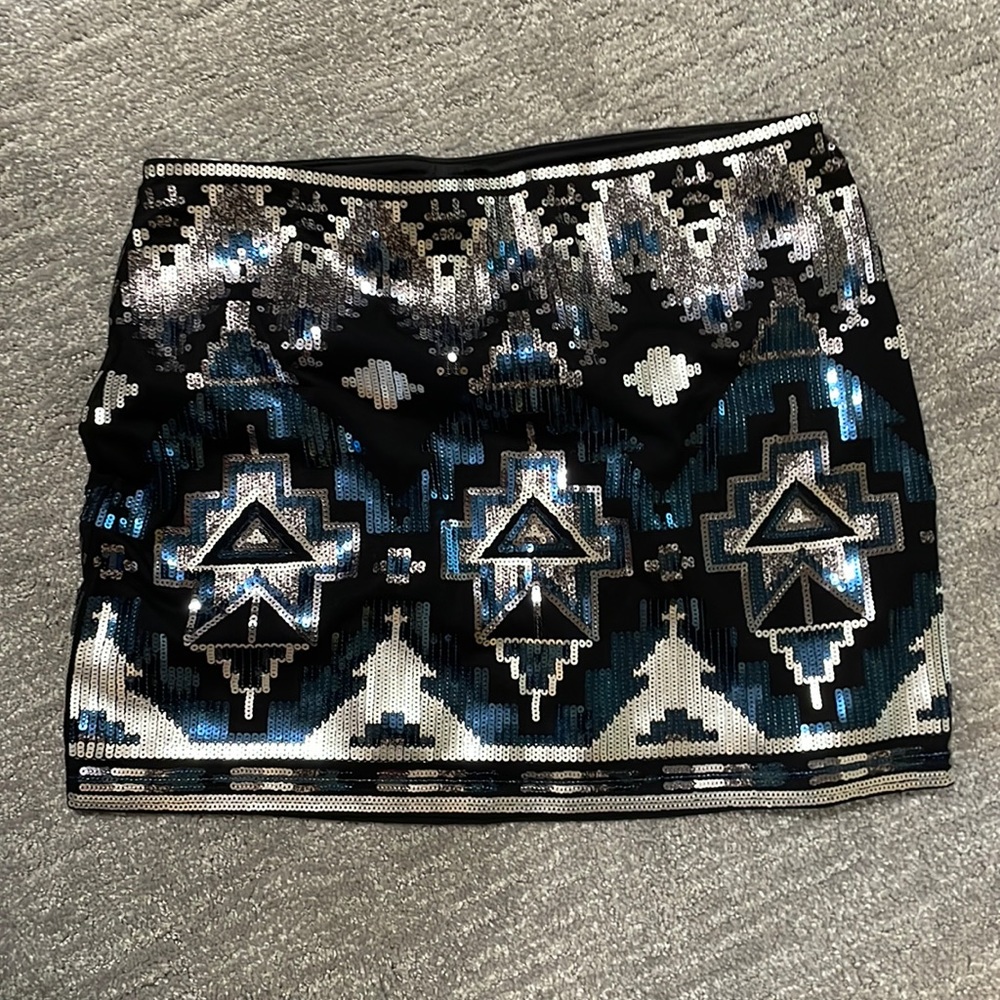 Express sequin shiny skirt
